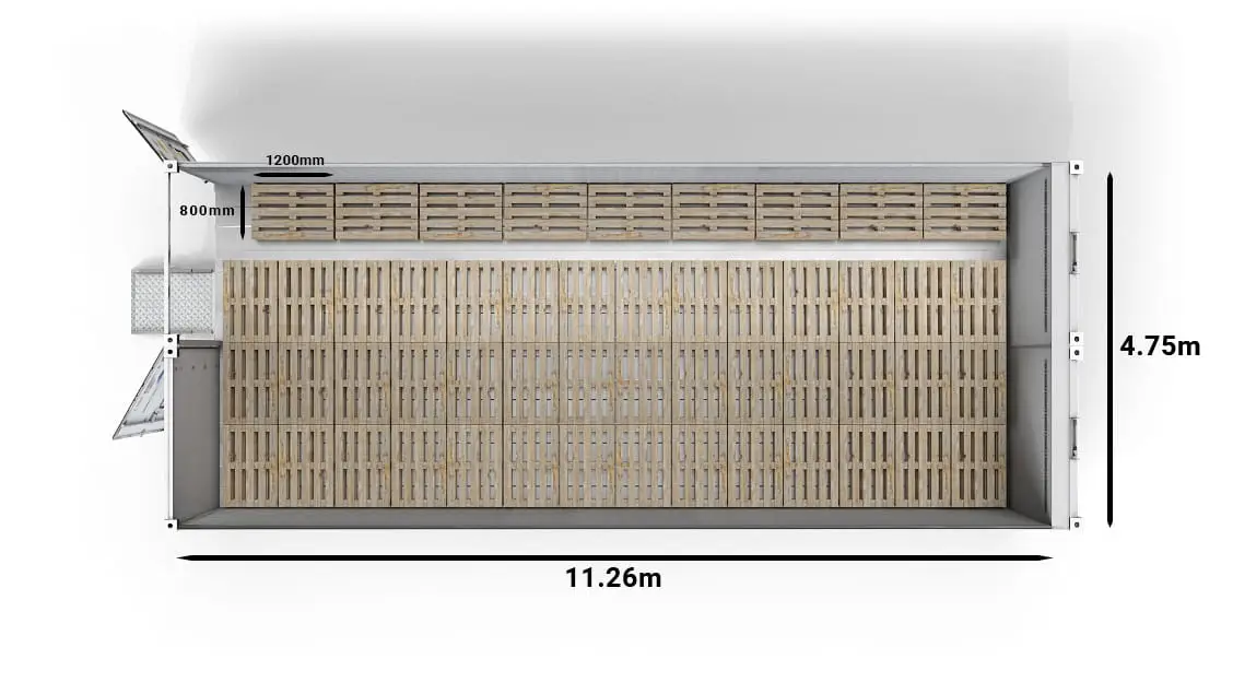 51 europaliet v Arctic SuperStore 40 ft s 2 oddeleniami