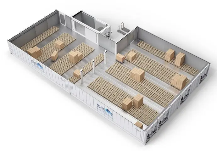 Arctic SuperStore s paletami a spojovacou miestnosťou