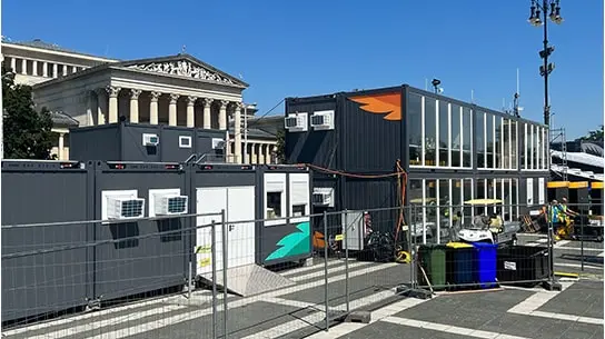 Kancelárske kontajnery pre majstrovstvá sveta v atletike v Budapešti