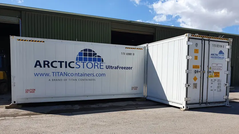 Kontajnery Arctic Ultrafreezer s veľmi nízkou teplotou – chladiaci sklad potravín a nápojov