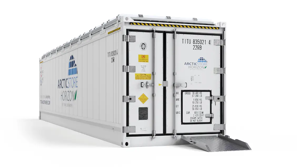 40ft ArcticStore Horizon Pohľad spredu so Solárnymi Panelmi