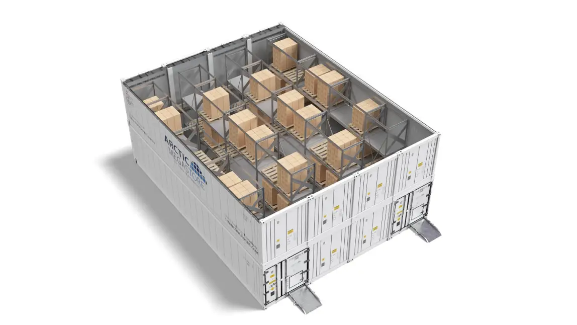 Arctic MegaStore vysokokapacitné modulárne riešenie chladeného skladovania od TITAN Containers.